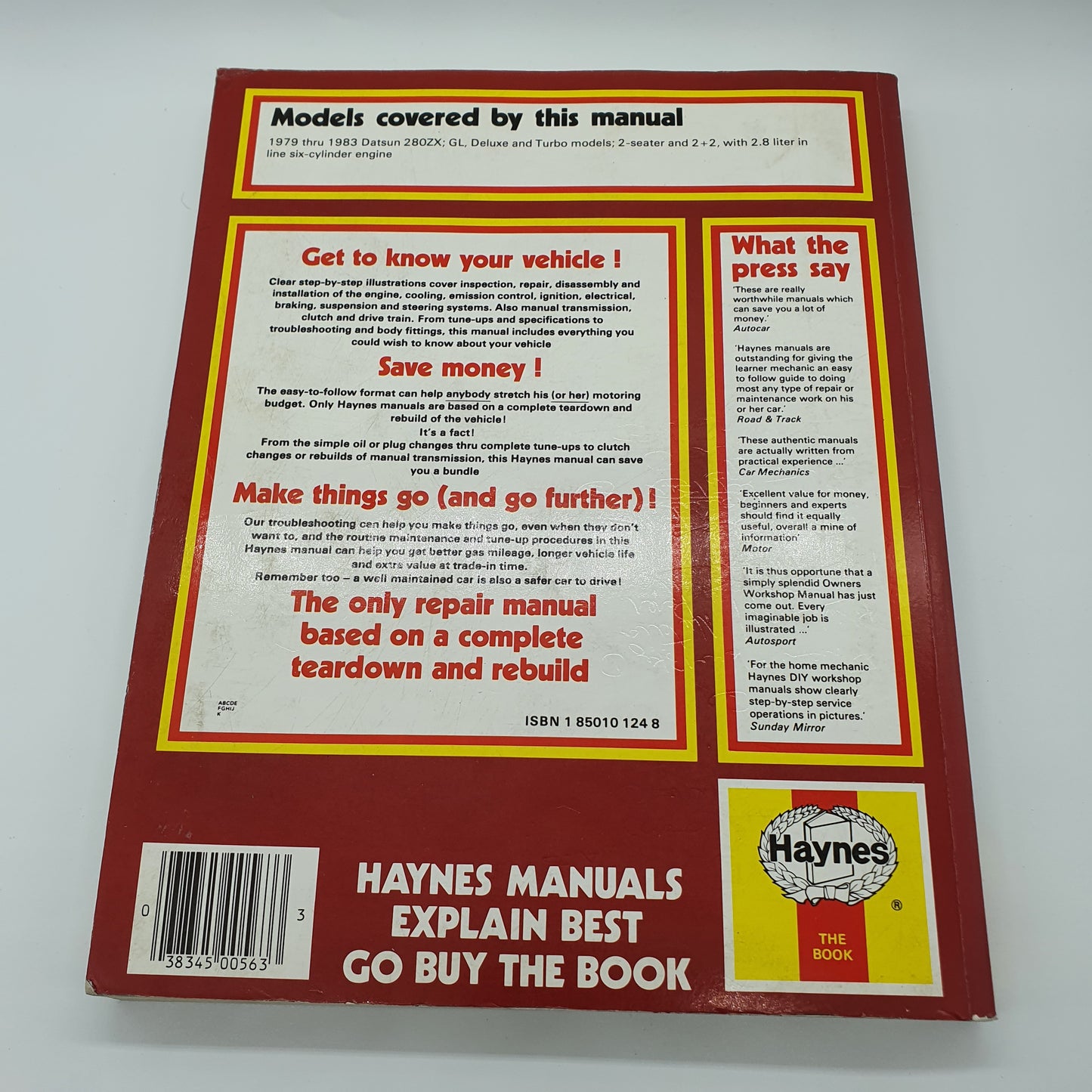 (Used) Haynes Workshop Manual - Nissan 280ZX S130